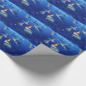 Birthday Party Sharks Wrapping Paper Cadeaupapier (Hoek)