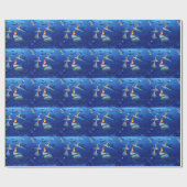 Birthday Party Sharks Wrapping Paper Cadeaupapier (Vlak)