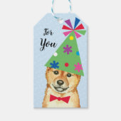 Birthday Party Shiba Inu Cadeaulabel (Voorkant)