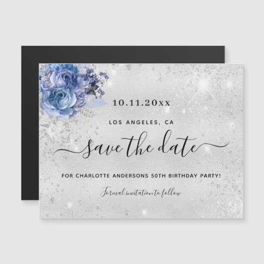 Birthday party Silver Blauw, met uitzondering van  (Voorkant / Achterkant)