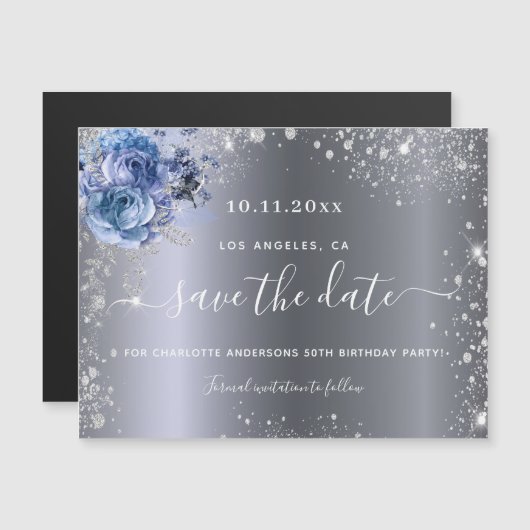 Birthday party Silver Blauw, met uitzondering van  (Voorkant / Achterkant)