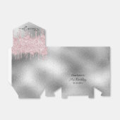 Birthday Party Silver Glitter druppelt roze dank u Bedankdoosjes (Uitgevouwen)