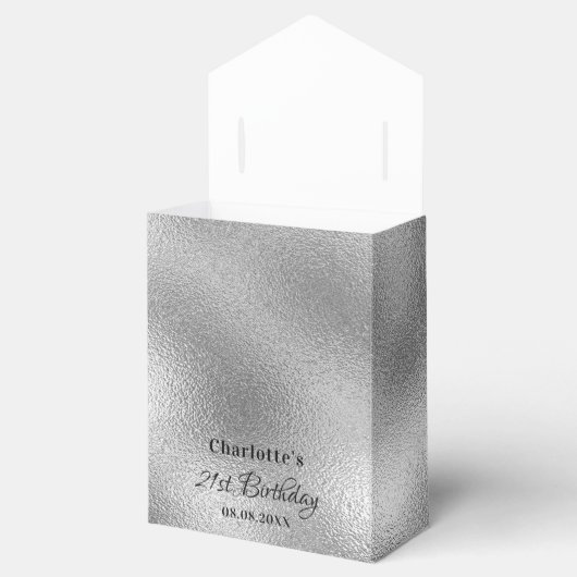 Birthday Party Silver Glitter druppelt roze dank u Bedankdoosjes (Geopend)