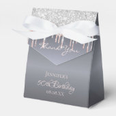 Birthday Party Silver Glitter roos Gold bedankt Bedankdoosjes (Voorkant Zijde)