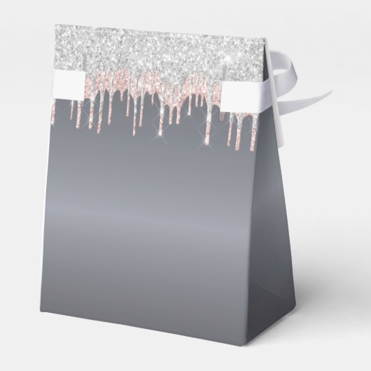 Birthday Party Silver Glitter roos Gold bedankt Bedankdoosjes (Achterkant)