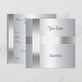 Birthday Party Silver Uitnodiging (Voorkant / Achterkant)