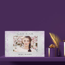 Birthday party Silver violet fotocollage Gastenboek