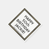 Birthday Party Simple Stylish White en Gold Servet (Hoek)