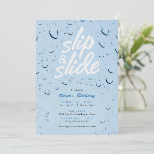 Birthday Party (Slip en Slide Pool) Kaart (Staand voorkant)