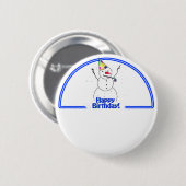 Birthday Party Snowman Ronde Button 5,7 Cm (Voorkant /achterkant)