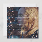 Birthday Party Spark Foto Paarse Confetti Spark Kaart (Voorkant)