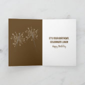 Birthday Party Sparkler In a Glass Of Whiskey Kaart (Binnen)