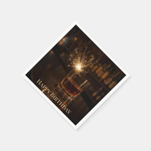 Birthday Party Sparkler In a Glass Of Whiskey Servet (Hoek)