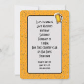 Birthday Party Sparkler in Beer Glass Kaart (Achterkant)