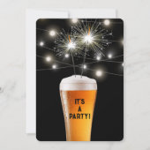 Birthday Party Sparkler in Beer Glass Kaart (Voorkant)