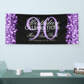 Birthday Party Sparkles Paars Spandoek (Beurs)