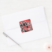 Birthday Party Stickers Cool Fire Truck (Envelop)