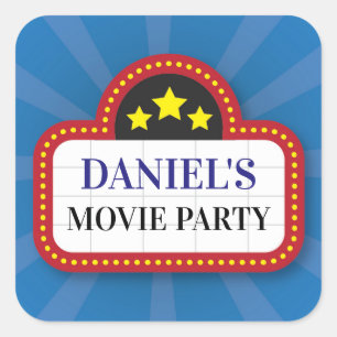 Birthday Party Stickers Movie Ticket Night