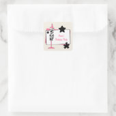 Birthday Party Stickers zebra & Roze Dress Form (Tas)