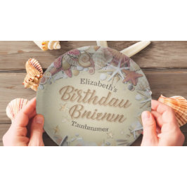 Birthday Party Summer Zee Beach Starfish Zee shell Papieren Bordje