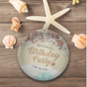 Birthday Party Summer Zee Beach Starfish Zee shell Papieren Bordje