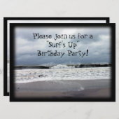 Birthday Party "Surf Up" Kaart (Voorkant / Achterkant)