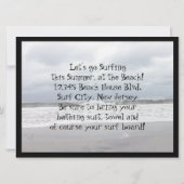 Birthday Party "Surf Up" Kaart (Achterkant)