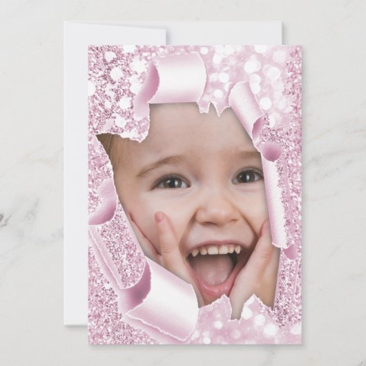 Birthday Party Sweet 5th 5th 10th 15th Glitter Kaart (Voorkant)