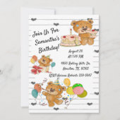 Birthday Party Teddy Bears Birthday Uitnodiging (Voorkant)