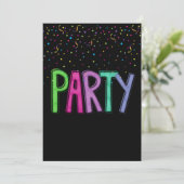 Birthday Party Text and Confetti Kaart (Staand voorkant)