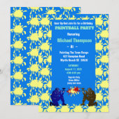 Birthday Party the Boys Yellow and Blue Paintball Kaart (Voorkant / Achterkant)