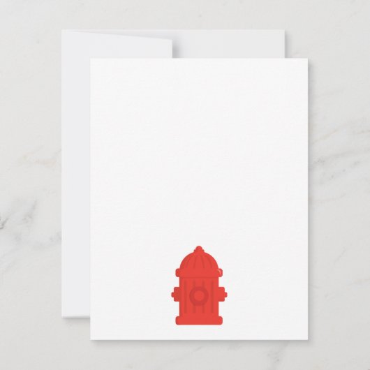 Birthday Party the Cute Dog and Boy Red Fire Truck Kaart (Achterkant)