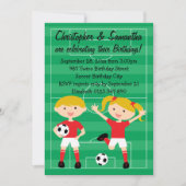 Birthday Party the Red and White Twins Kaart (Voorkant)