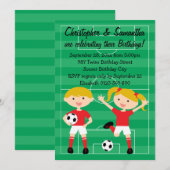 Birthday Party the Red and White Twins Kaart (Voorkant / Achterkant)