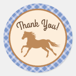 Birthday Party Thema van het Kind van Cowboy Horse Ronde Sticker