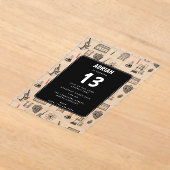 Birthday Party Theme Science Chemistry Scientist B Acryl Uitnodigingen (Laagn)