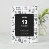 Birthday Party Theme Science Chemistry Scientist B Kaart (Staand voorkant)