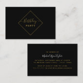 Birthday Party Ticket Black & Gold Diamond (Voorkant / Achterkant)