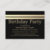 Birthday Party Ticket Chic Gold Foil Stripes (Voorkant)