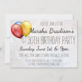 Birthday Party Time Balloons Kaart (Achterkant)