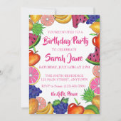 Birthday Party tropical Fruit Banana Watermelon Kaart (Voorkant)