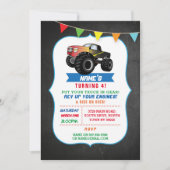 Birthday Party Truck Monster Smash Invite Kaart (Voorkant)