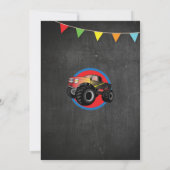 Birthday Party Truck Monster Smash Invite Kaart (Achterkant)