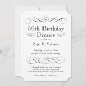 Birthday Party Turning 50 - Eat Drink en 50 Kaart (Achterkant)