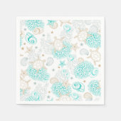 Birthday party turtles, underwater tableware servet (Voorkant)