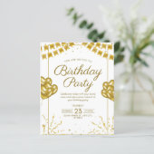 Birthday party-uitnodiging (Staand voorkant)