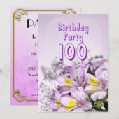 Birthday party uitnodiging 100 jaar oud (Voorkant / Achterkant)