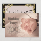 Birthday party uitnodiging 100 jaar oud (Voorkant / Achterkant)