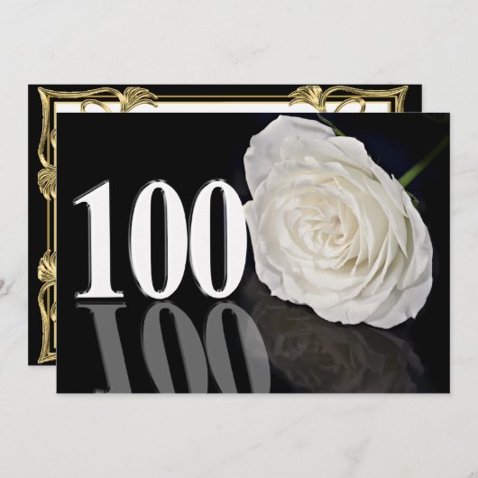 Birthday party uitnodiging 100 jaar oud (Voorkant / Achterkant)