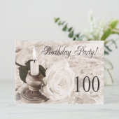 Birthday party uitnodiging 100 jaar oud (Staand voorkant)